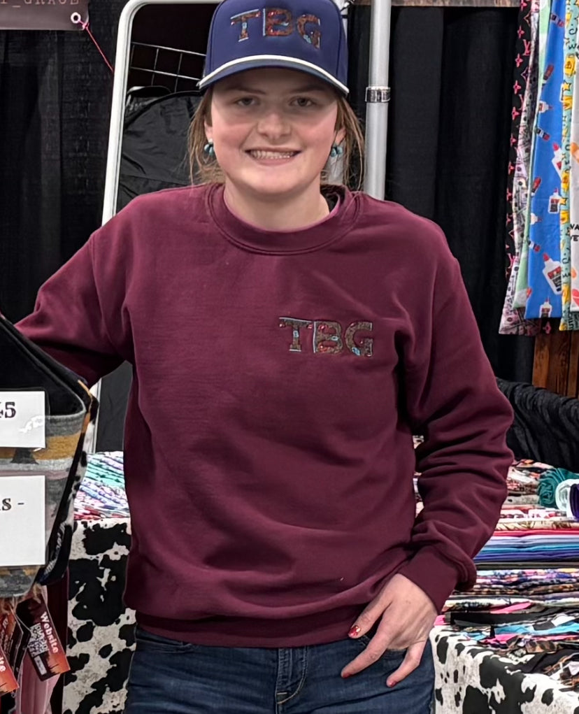 Burgundy TBG Crewneck