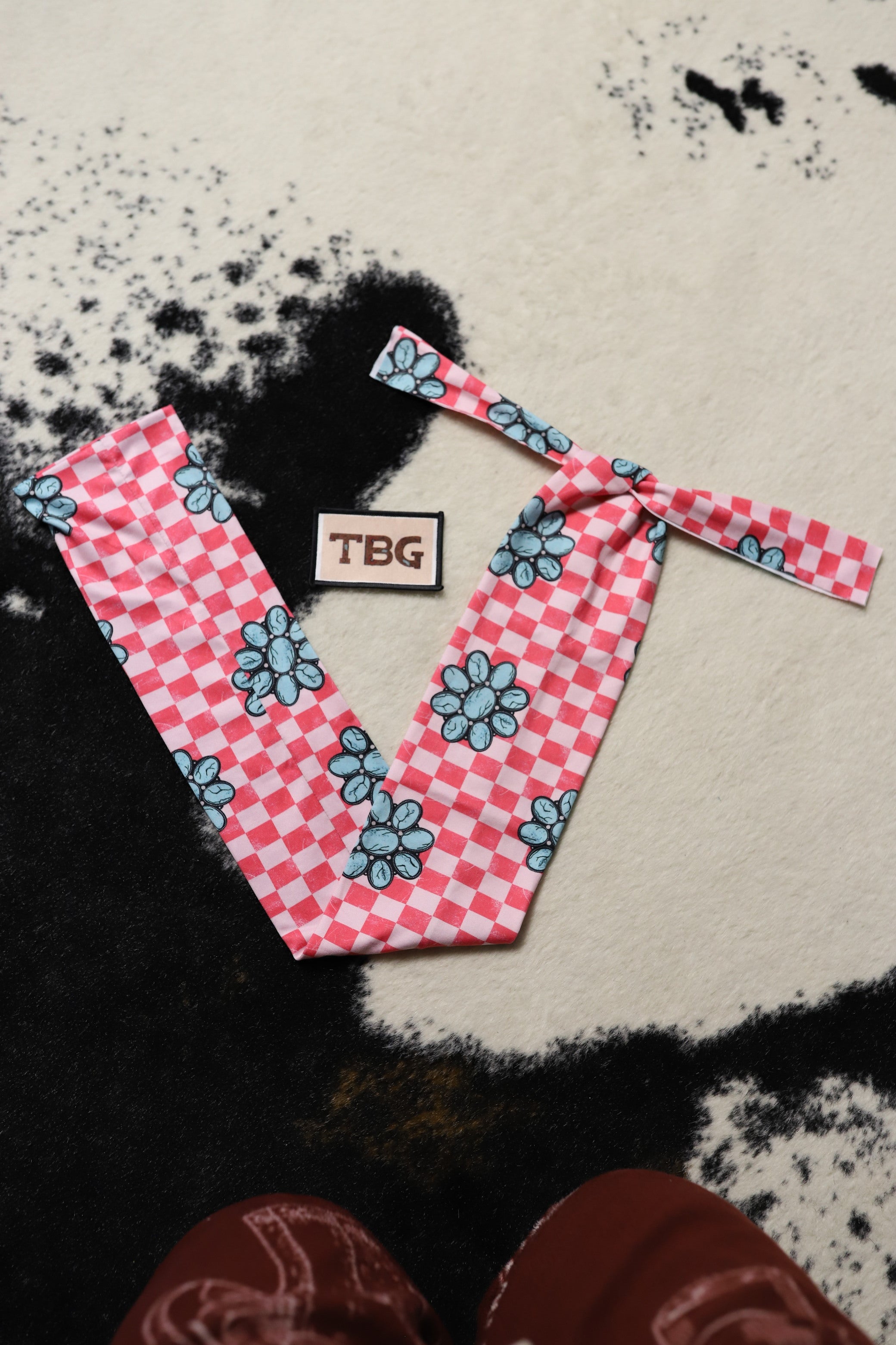Turquoise and Pink Checkerprint Tailbag