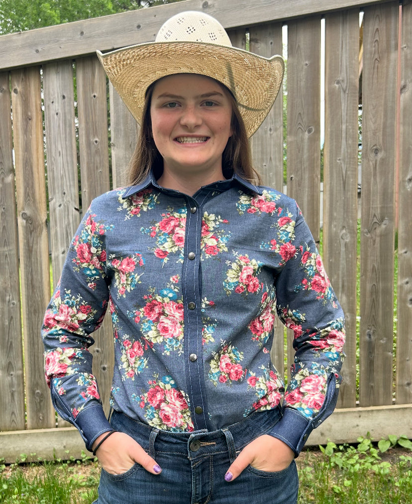 The Rosalie Rodeo Shirt - Dark Wash