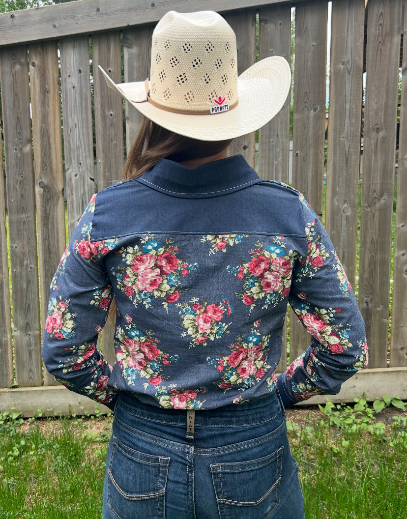 The Rosalie Rodeo Shirt - Dark Wash