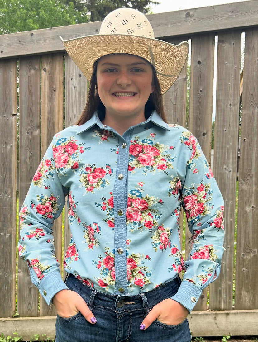 The Rosalie Rodeo Shirt - Light Wash