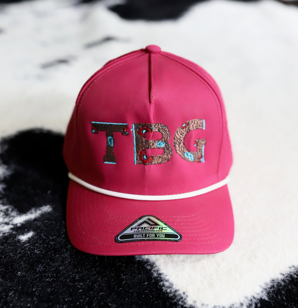 TBG Cranberry Perforated Rope Cap