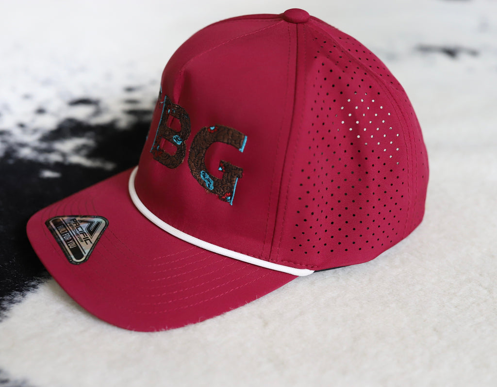 TBG Cranberry Perforated Rope Cap