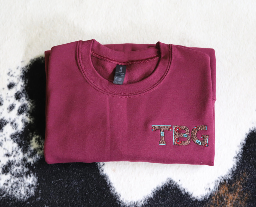 Burgundy TBG Crewneck