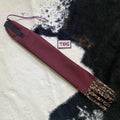 Burgundy Cinched Top Waterproof Tailbag with Cheetah Fringe