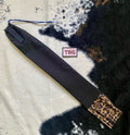 Black Cinched Top Waterproof Tailbag with Cheetah Fringe