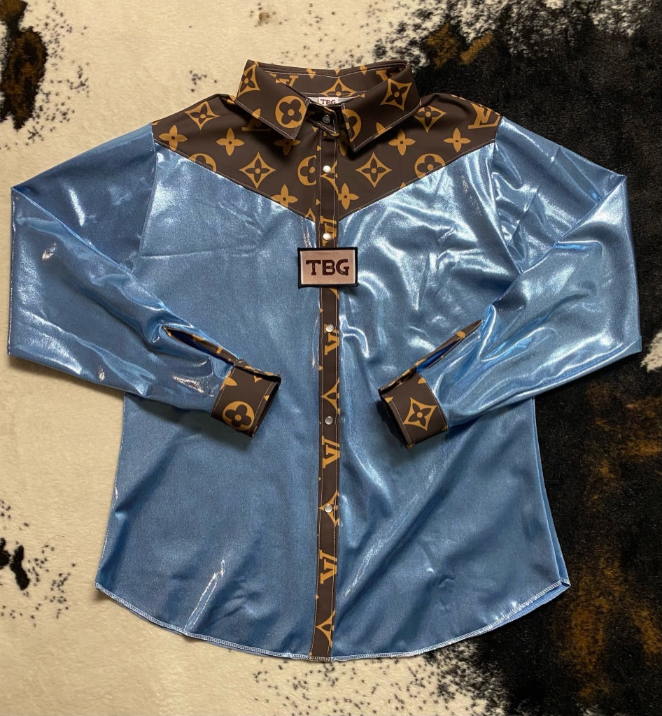 Baby Blue LV Rodeo Shirt