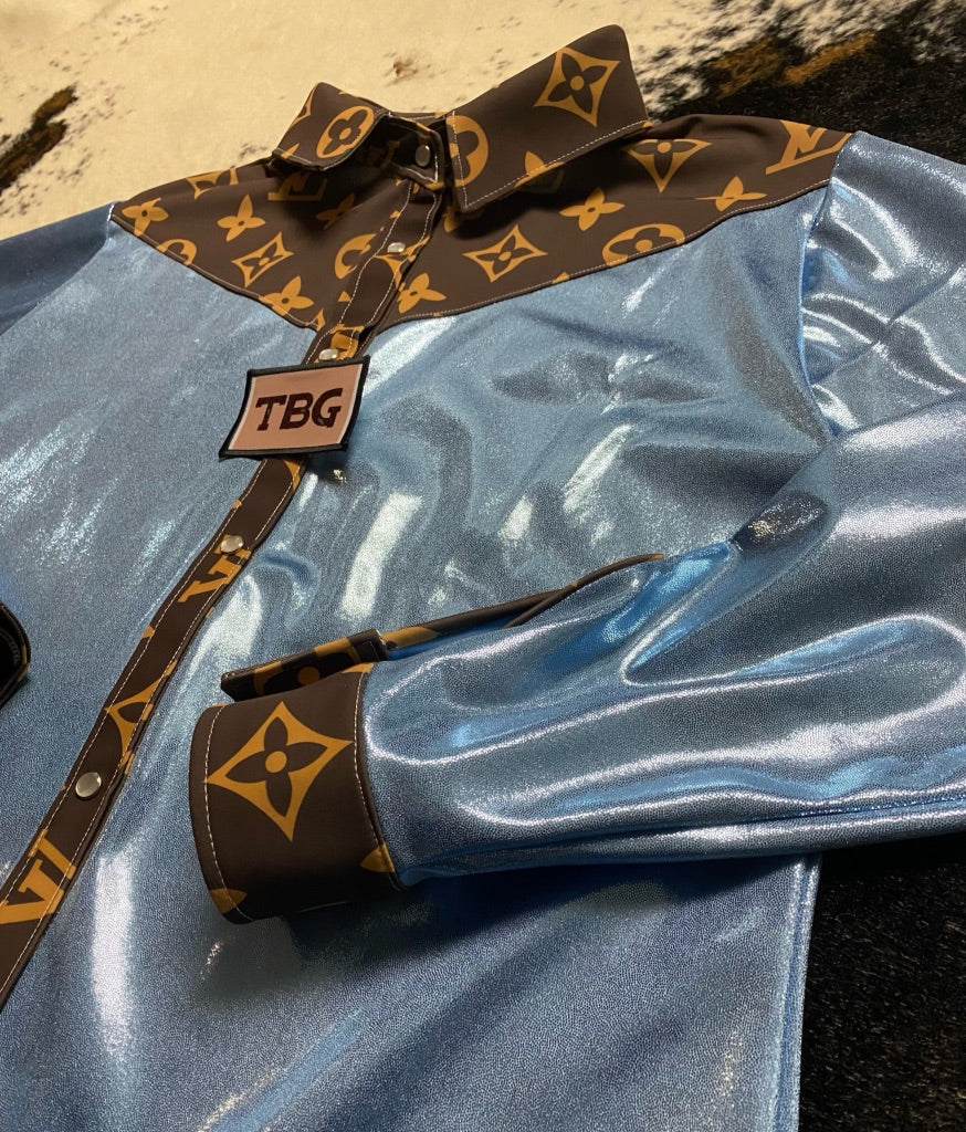 Baby Blue LV Rodeo Shirt
