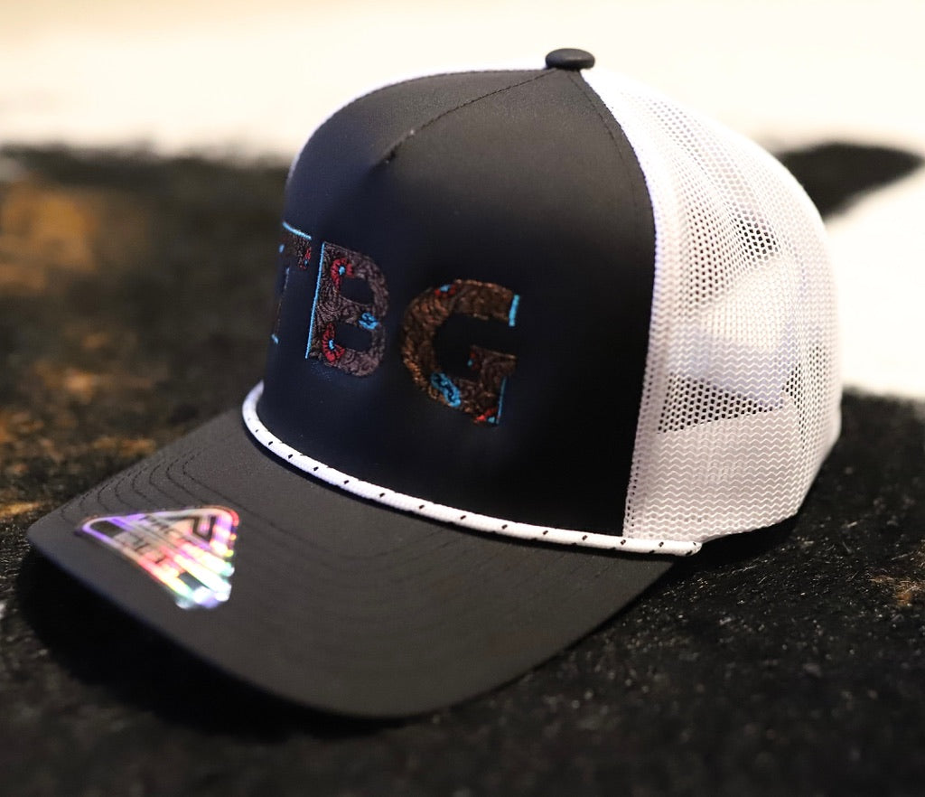 TBG Black Meshback Rope Cap