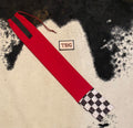 Red Cinched Top Waterproof Tailbag with Checker Fringe