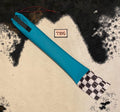 Turquoise Cinched Top Waterproof Tailbag with Checker Fringe