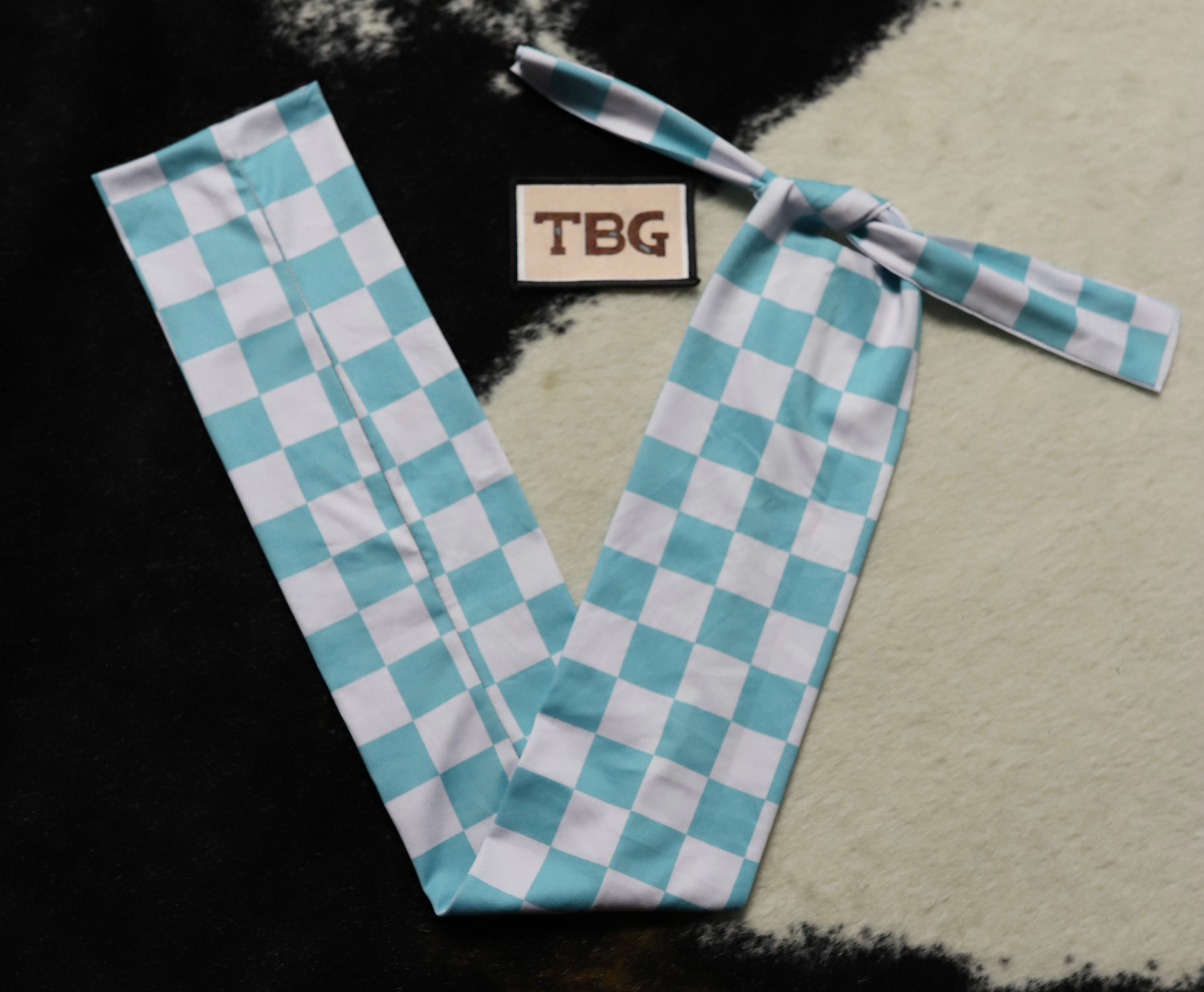 Turquoise Checkerprint Tailbag